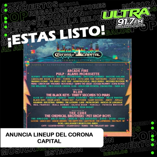 ANUNCIAN CARTEL OFICIAL DEL CORONA CAPITAL