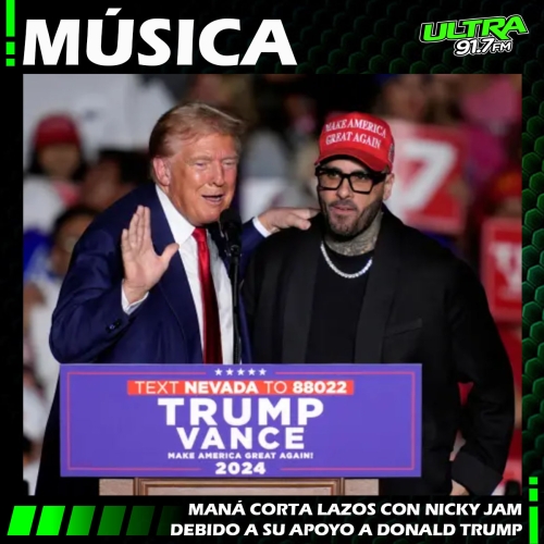 Maná rompe con Nicky Jam: retiran colaboración tras su apoyo a Donald Trump